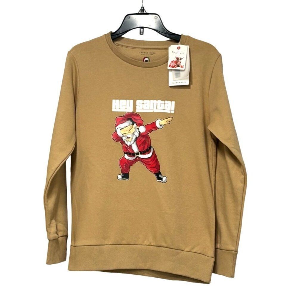 Cactus Boys  “Hey Santa” Kid’s Sweatshirt, Khaki